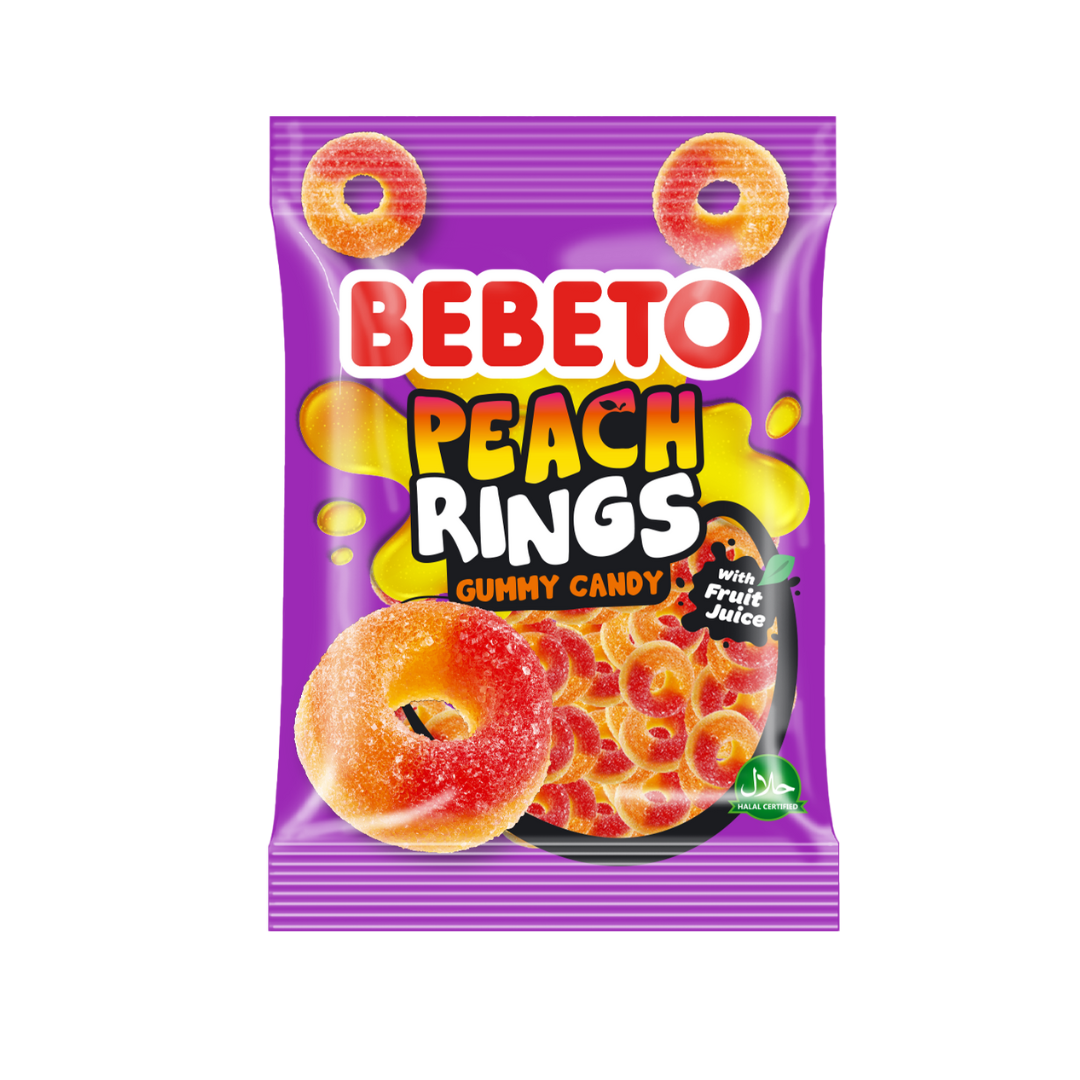 Bebeto Peach Rings 80g Jellies