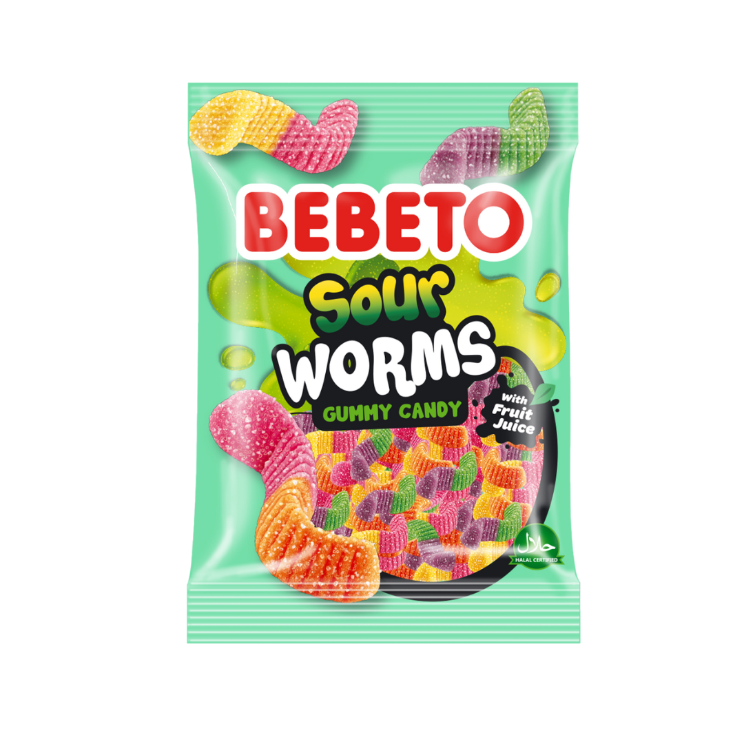 Bebeto Sour Worms 80g Jellies