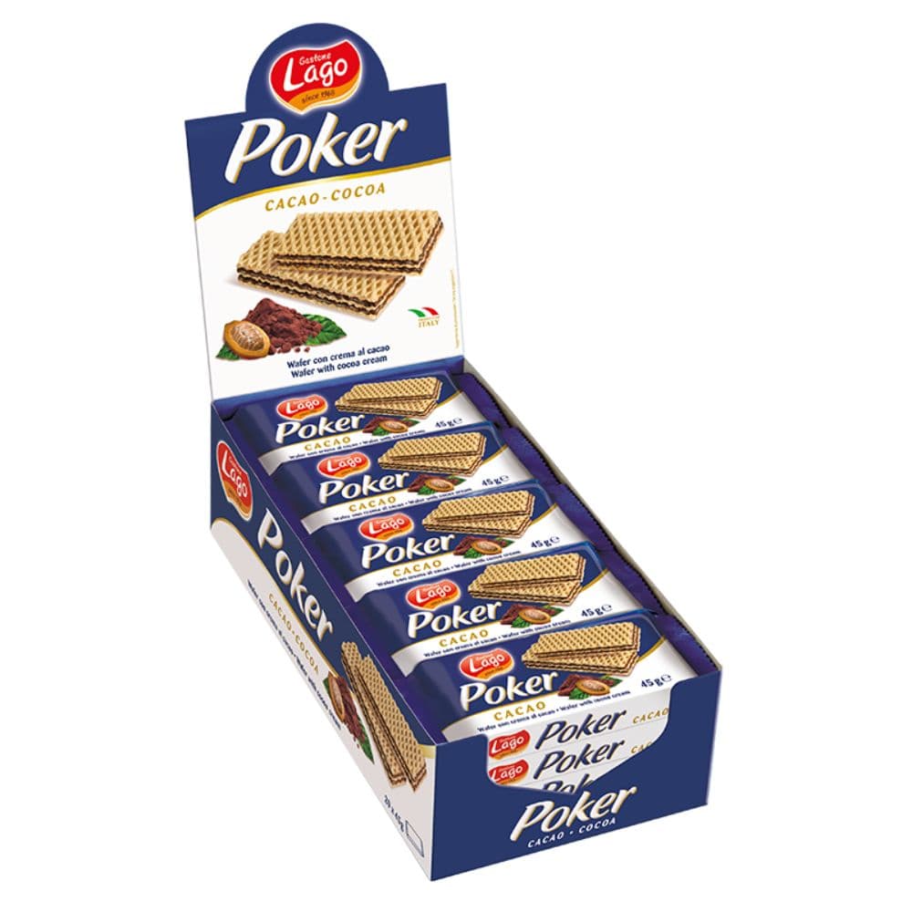 Lago Poker Chocolate Wafers (4x20x45gm)