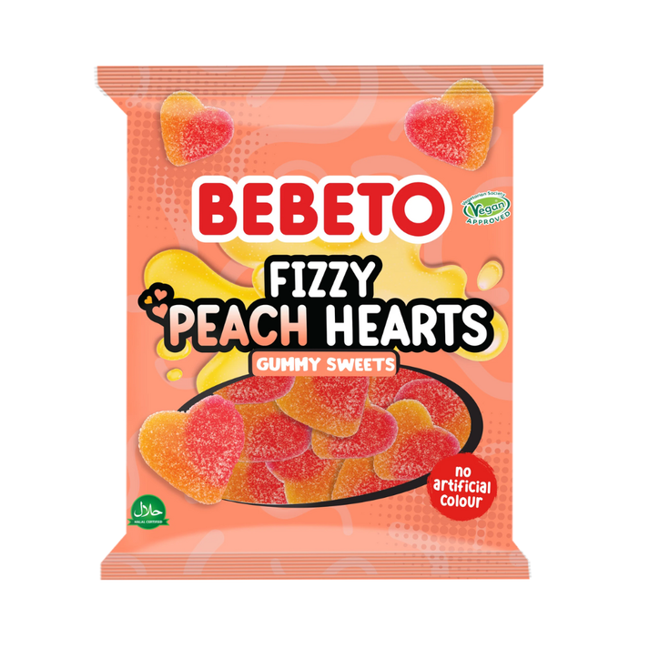 Bebeto Fizzy Peach Hearts (10x150g)