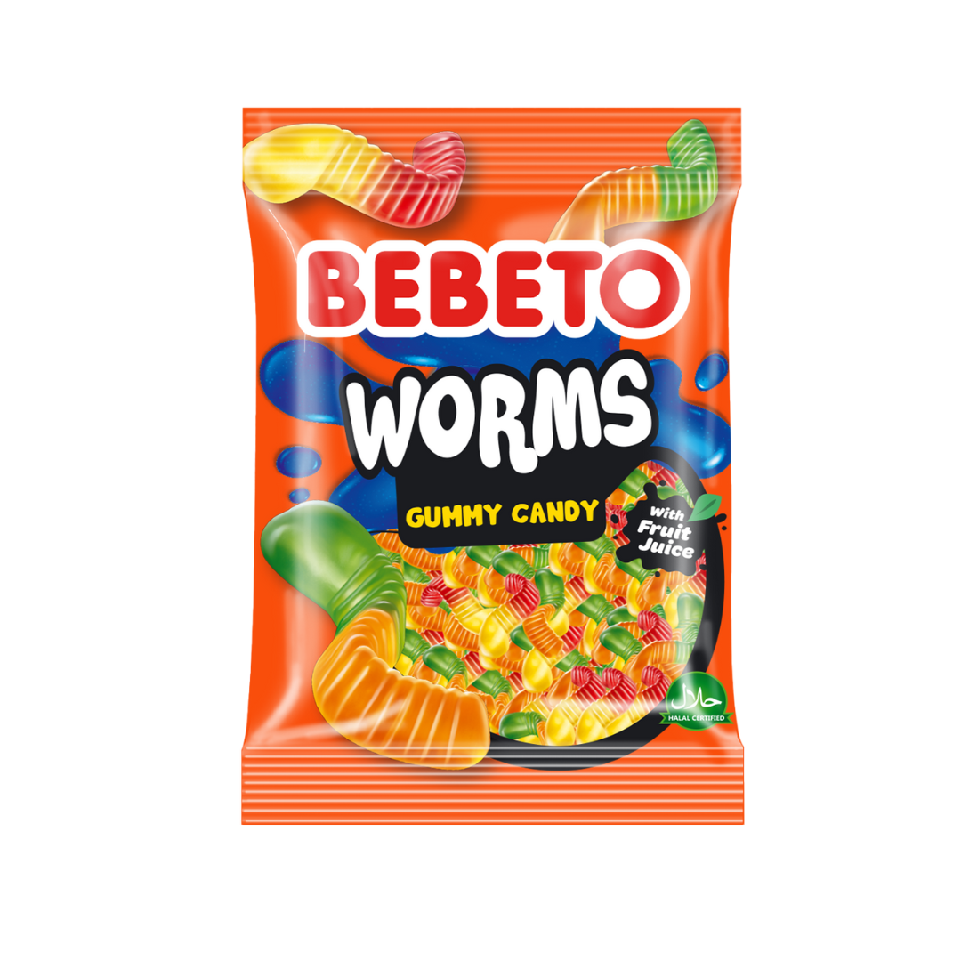 Bebeto Oily Worms 80g Jellies