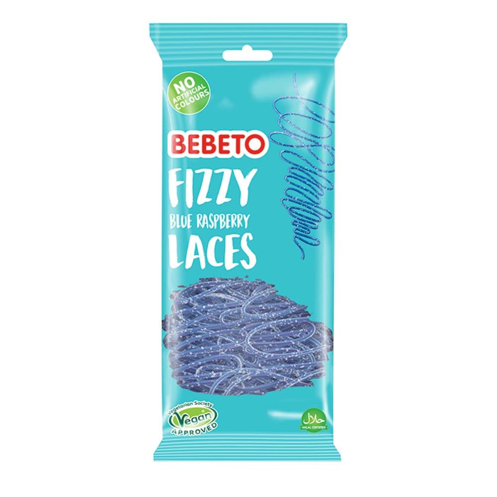 Bebeto Vegan Fizzy Blue Raspberry Laces 220 G