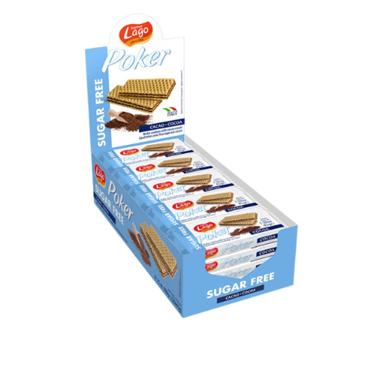 Lago Poker Chocolate Sugar Free Wafers (4x20x45gm)