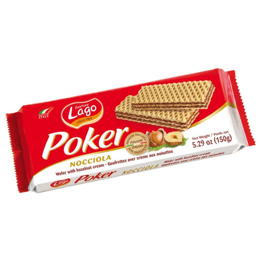 Lago Poker Hazelnut Wafers (16x150gm)