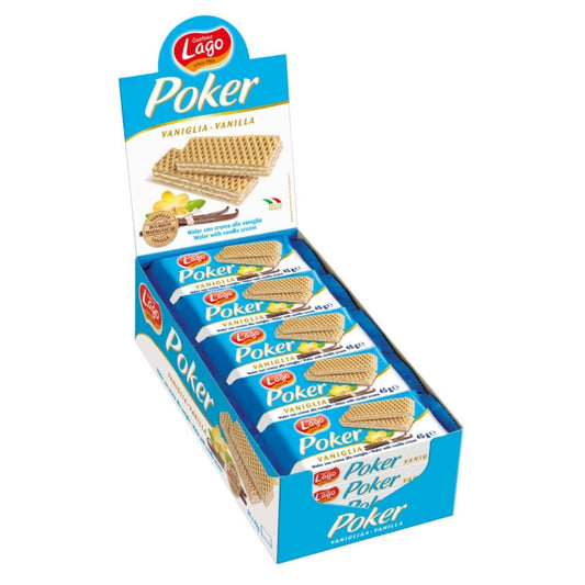 Lago Poker Vanilla Wafers (4x20x45gm)